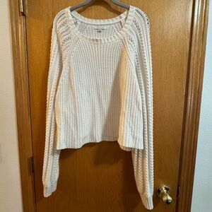American Eagle Outfitters Cream Knit Sweater XL